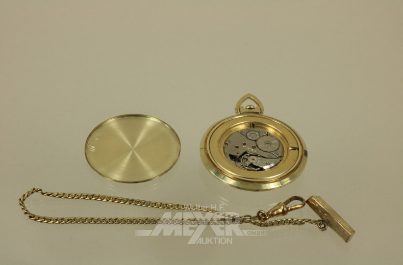 Frackuhr, 585er GG, mit Uhrenkette,