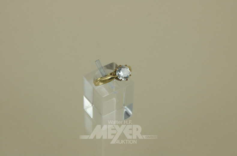 Damenring, 585er GG, mit Zirkon,