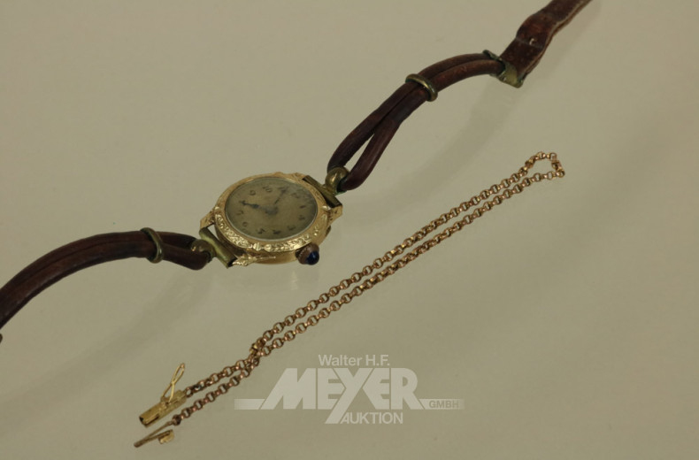 Damenarmbanduhr, 585er Gelbgold,