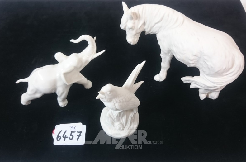 3 Porz.- Figuren, u.a. Hutschenreuther: