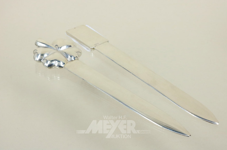 2 Brieföffner, 925er Sterling Silber