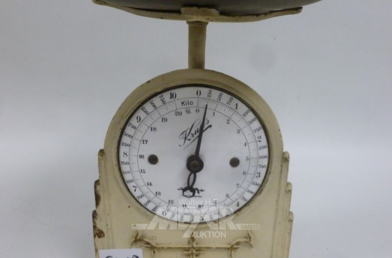 alte Küchenwaage, Emaillie ''KRUPS''