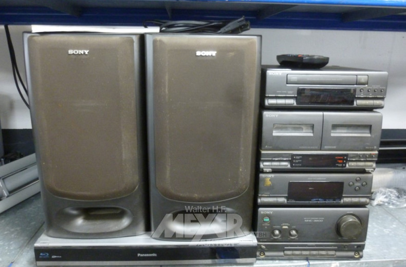 Musikanlage ''SONY'' 4-tlg. mit 2 Boxen,