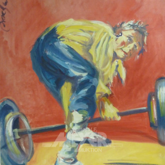 Gemälde ''Gewichthebern''