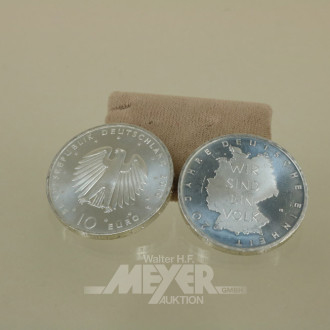 11 10 EURO-Münzen ''20 Jahre Deut. Einheit''