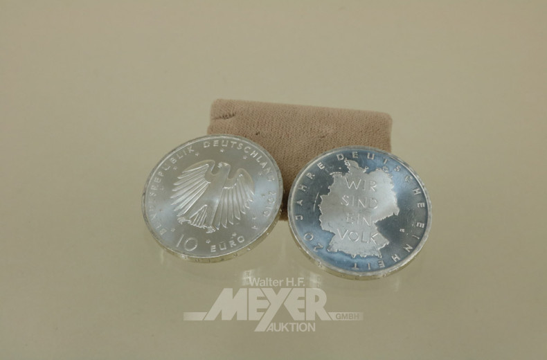 11 10 EURO-Münzen ''20 Jahre Deut. Einheit''