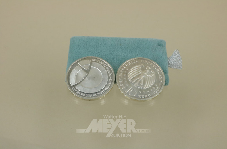 16 10 EURO-Münzen ''300 Jahre Porzellan-