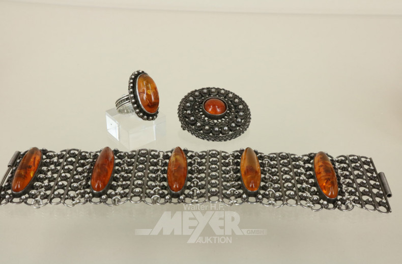 Schmuckgarnitur, 3-tlg., Silber,