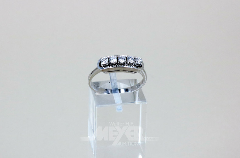 Damenring, 585er WG, besetzt mit