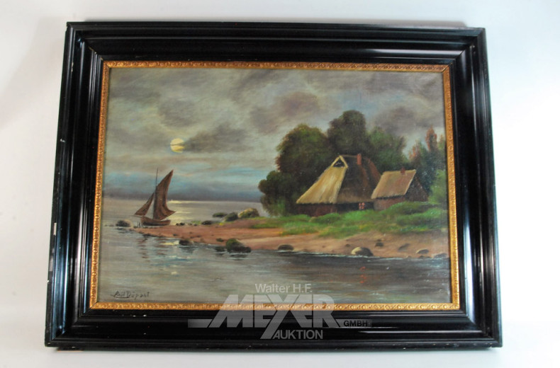 Gemälde ''Fischerkate an der Küste''