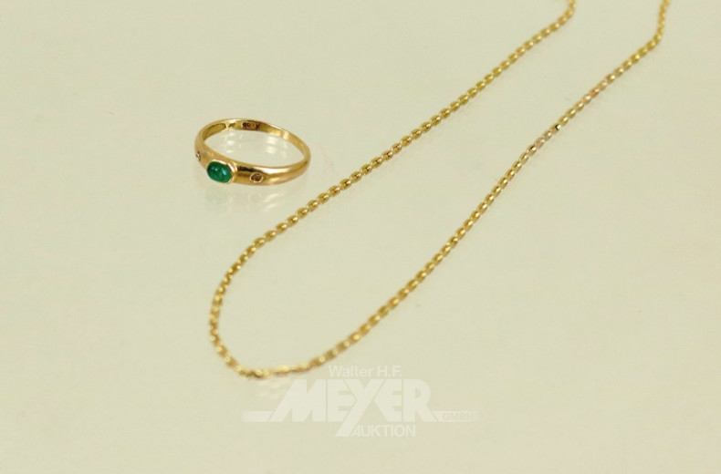 Ring und 1 Kette, 4,9g, 585er GG,