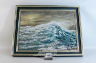 2 Gemälde ''Stürmische See/ Rettungsring in