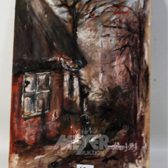 mod. Gemälde ''Blick aufs Haus''