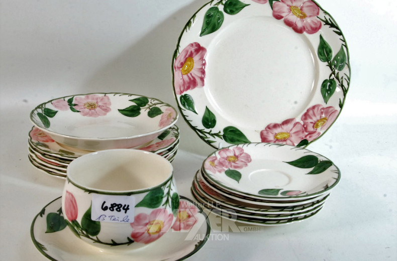 13 Posten Geschirrteile ''V&B'' Wild-Rose