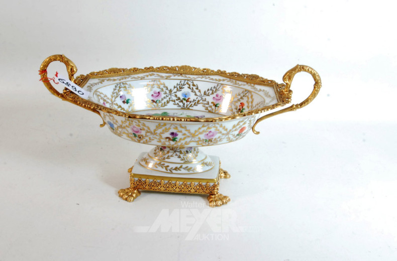 Porz.-Gebäckschel mit vergoldteter