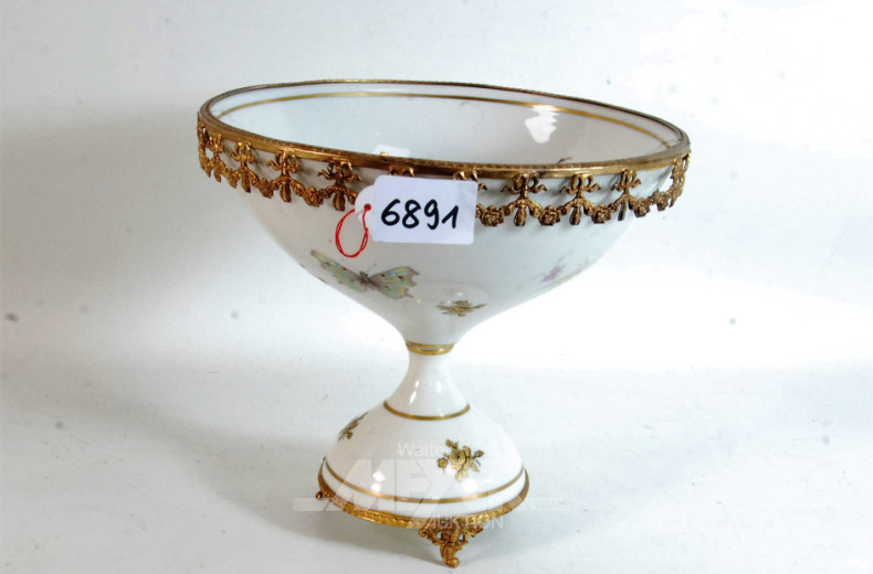 kl. Porz. Standfußschale, Blumen-u.