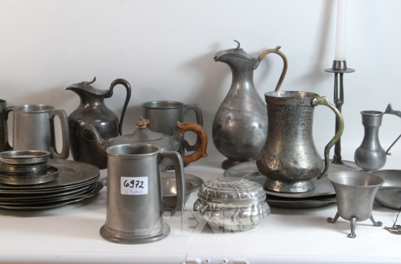 gr. Posten Zinn-Dekorationen: