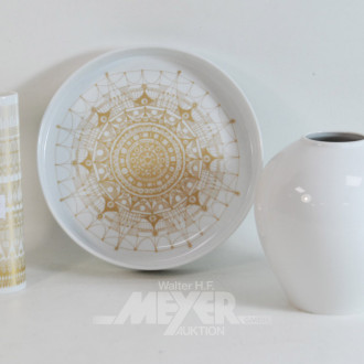 3 Teile Porzellan: Vase ''KPM''
