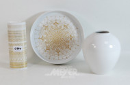 3 Teile Porzellan: Vase ''KPM''