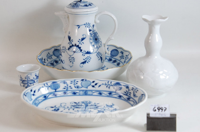 5 Teile MEISSEN-Porzellan, u. a.