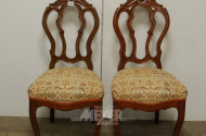 2 Stühle, Mahagoni, Bezug beige mit