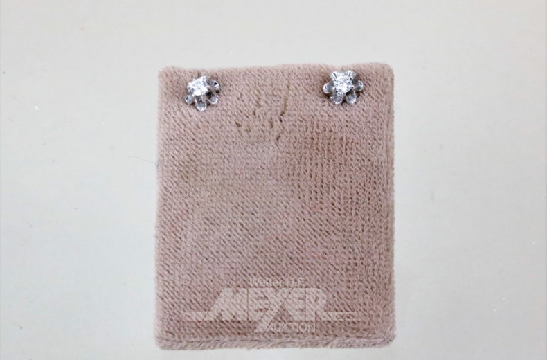 Paar Ohrstecker, 585er WG, besetzt