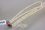 Perlenkette, 2-reihig, mit 585er WG-