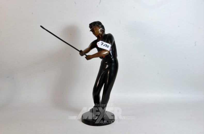 Figur ''Golfspieler'' bronzefarben