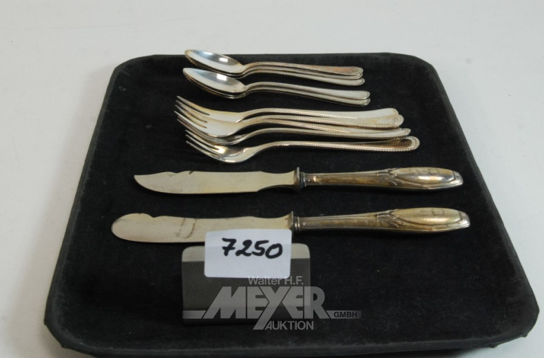 Posten Besteckteile, 800er Silber