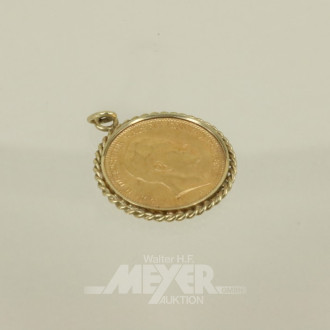Münzanhänger, 585er GG mit Goldstück