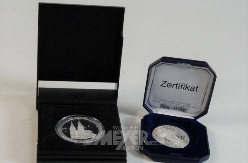 2 Gedenkmedaillen, Silber