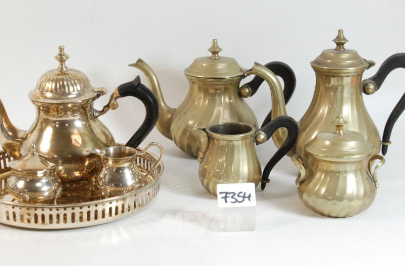 8 versch. Kaffeeset-Teile, Metall