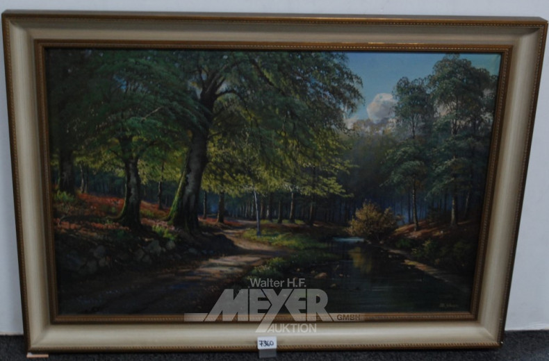 Gemälde, ''Waldlandschaft mit Bachlauf''