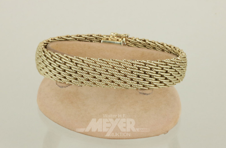 Armband, 585er GG, geflochten