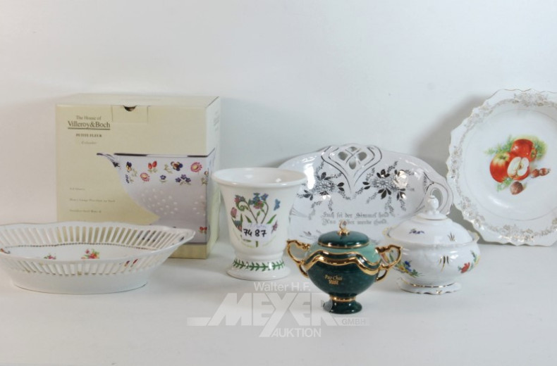 Posten Porzellan: Vasen, Schalen,