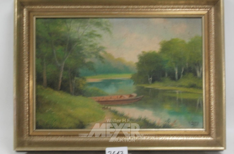 Gemälde ''Boote am Ufer''