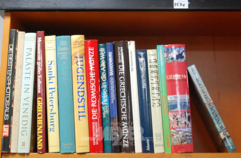 Posten div. Bildbände, u.a. röm. Münze,