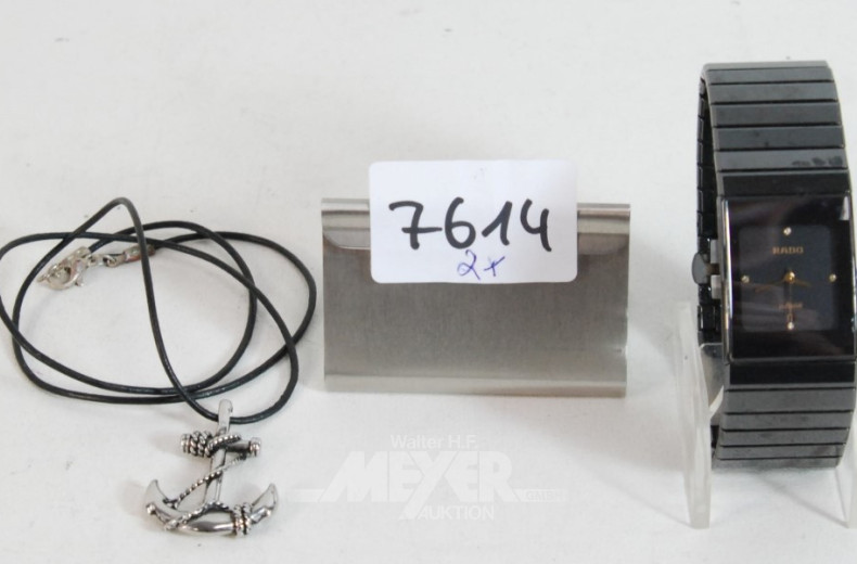 2 Teile , 1 Armbanduhr bez. ''RADO''