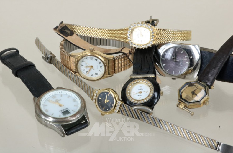 7 versch. Damen- und Herrenarmbanduhren