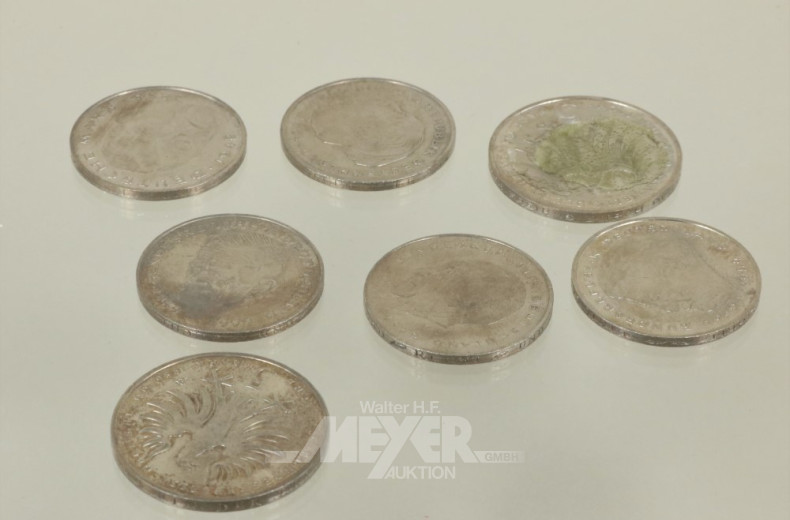 Präsentationskassette mit 7 Münzen