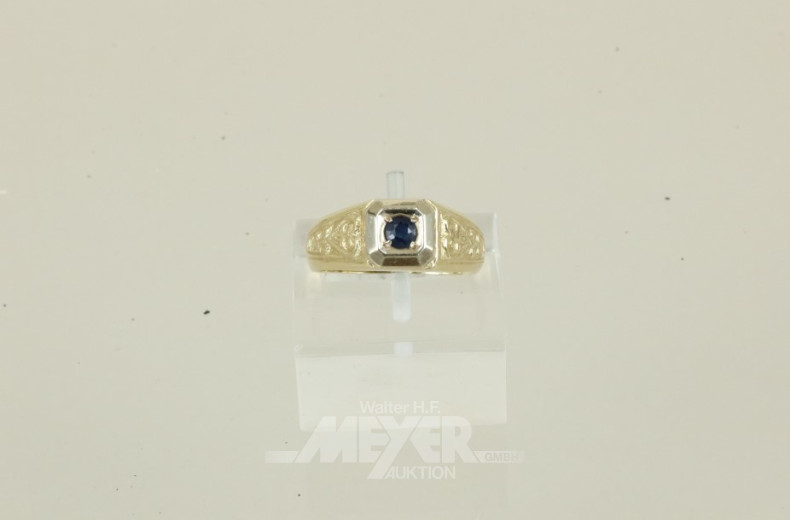 Herrenring, 585er GG, mit Farbstein