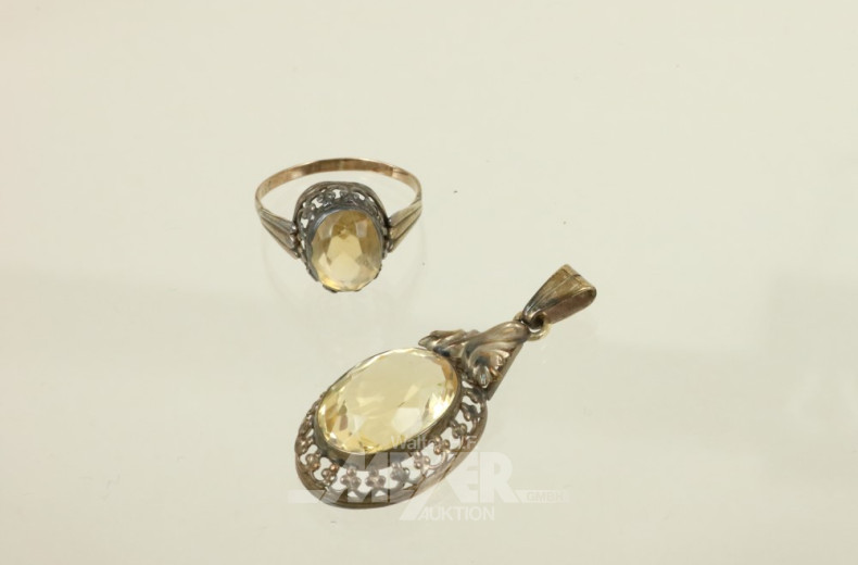 Damenring und 1 Anhänger, 333er GG