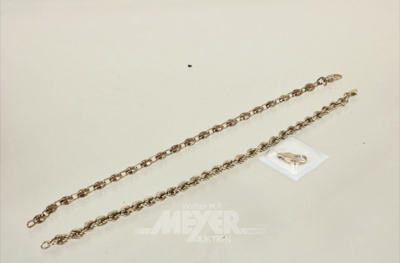 2 Armbänder, 333er GG