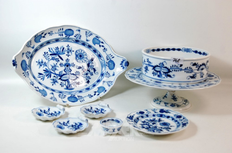 8 versch. Meißen-Porzellanteile: