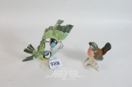 2 Porzellanfiguren, Vögel u.a. ENS