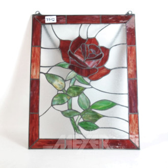 Bleiverglasung ''Rose'', ca. 48 x 38 cm