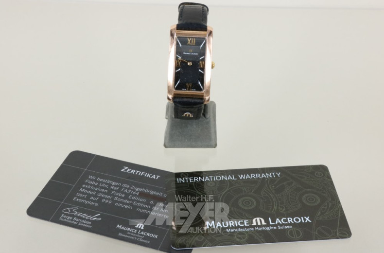 Damenuhr MAURICE LACROIX; vergoldet,