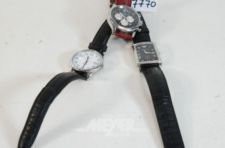 3 div. Herrenarmbanduhren u.a. Timex