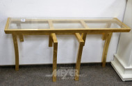 Konsole, goldfarben mit Glasplatte