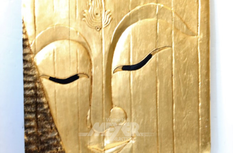 Paar asiat. Gesichts-Reliefs